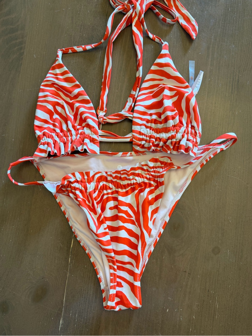 Orange Zebra-Print Two Piece Bikini